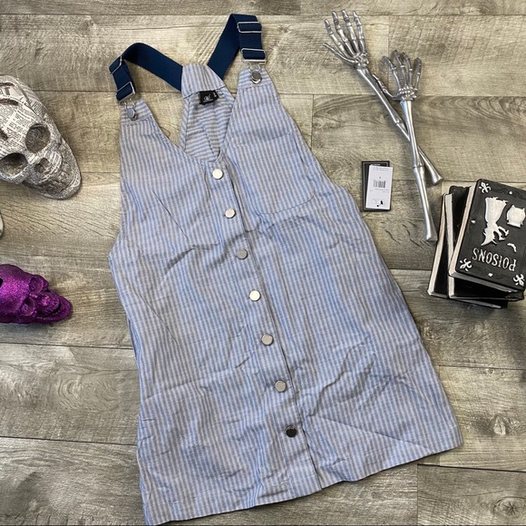 Volcom blue striped overall short dress - Picture 2 of 16